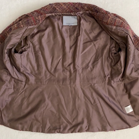 Classiques Entier | 3/4 Sleeve Cotton Wool Alpaca Blend Tweed Open Jacket (L) - Picture 10 of 16